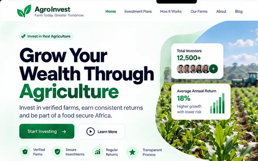 Agriculture Investment Platform — interface concept by CharlesTech