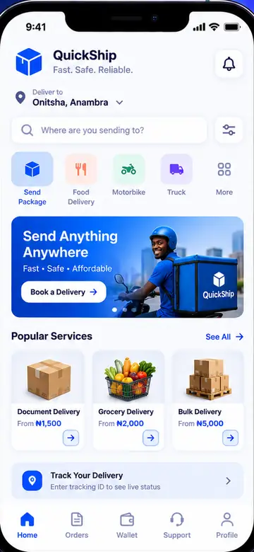 Delivery Booking App — interface concept by CharlesTech