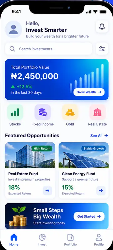 Investment Portfolio App — interface concept by CharlesTech